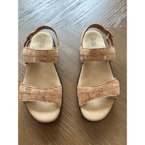 SAS Nudu Women’s Sandals Golden Cork 7M Adjustable Conture Cushion Comfort